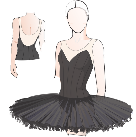 #6006 Stretch Tutu Mesh Top