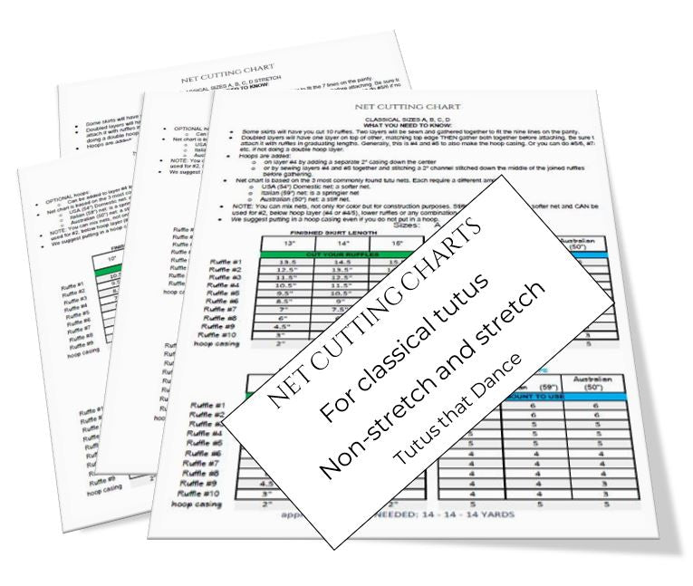 CLASSICAL NET CUTTING CHARTS - Stretch and non-stretch