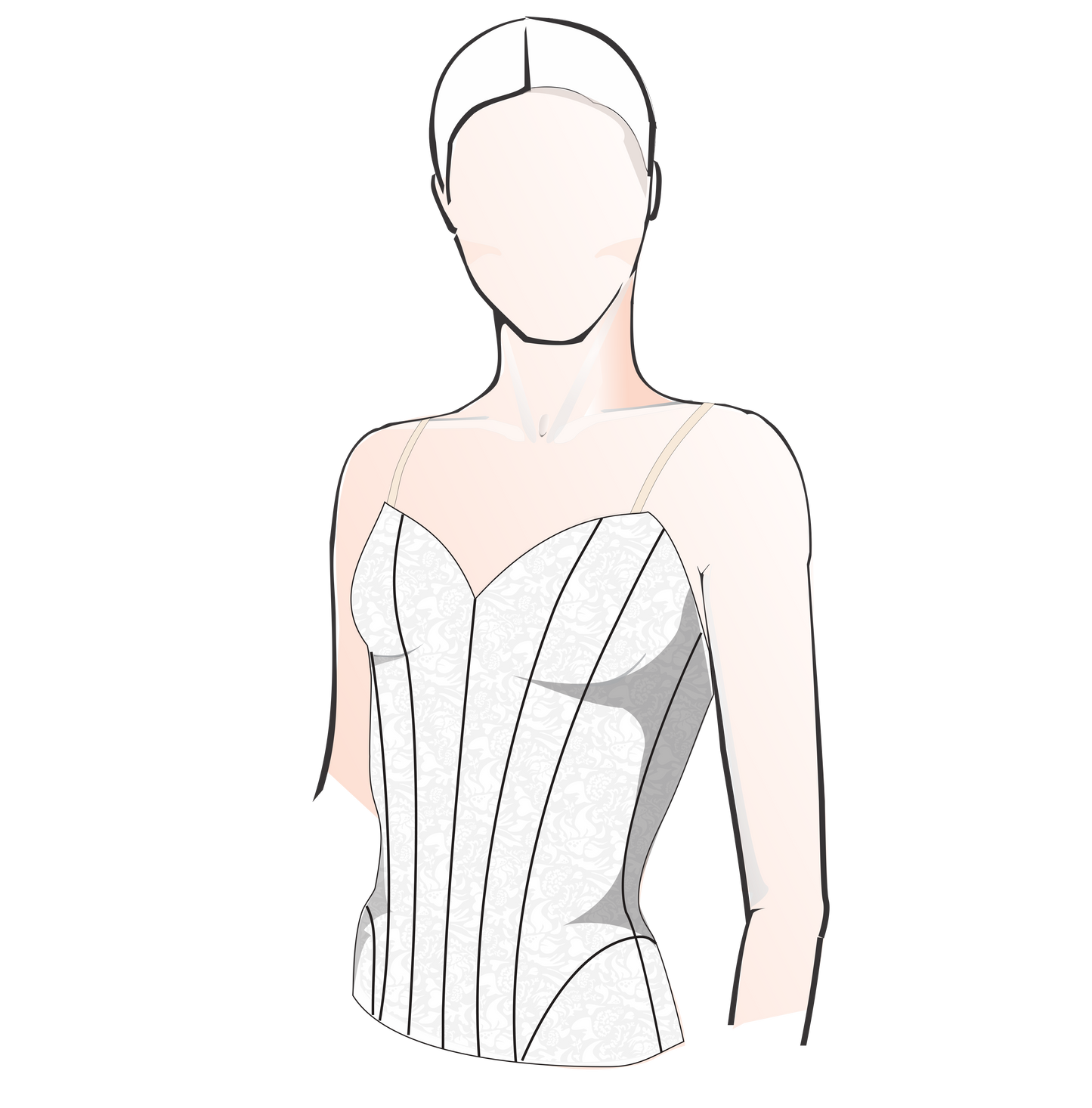 Bodice Pattern #2101-bias hip sections