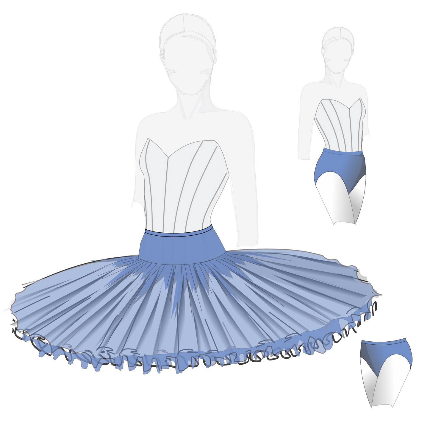 #2312 Stretch Rehearsal Tutu and Briefs