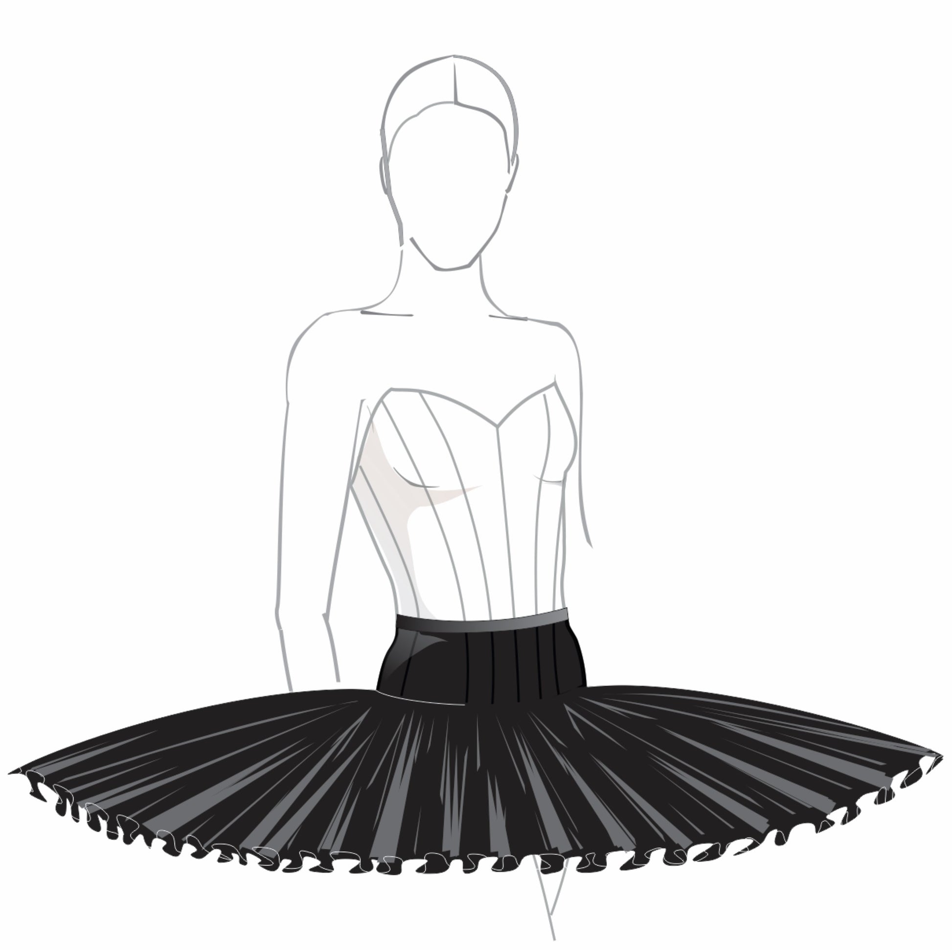 Semi stretch rehearsal tutu skirt pattern by Tutus That Dance