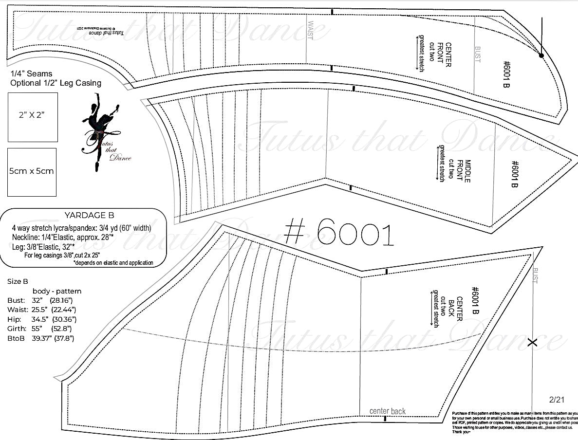 Stretch Tutu #6001 pattern with Innovation interior