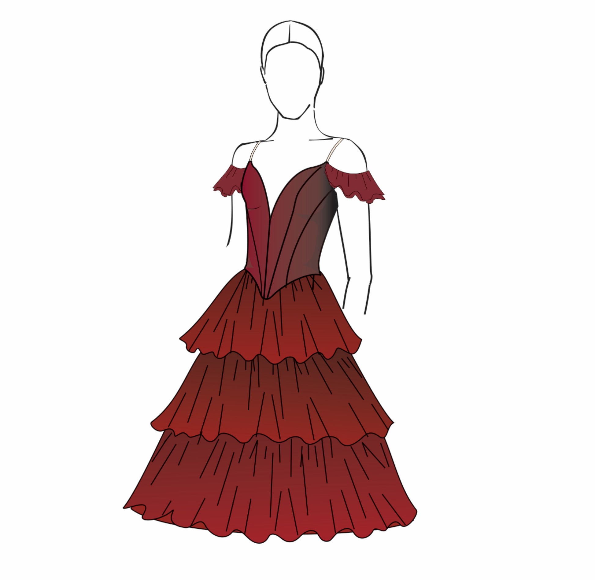 Spanish Kitri Ballet Skirt & Bodice Pattern #2411 by Tutus That Dance – Tutus that Dance