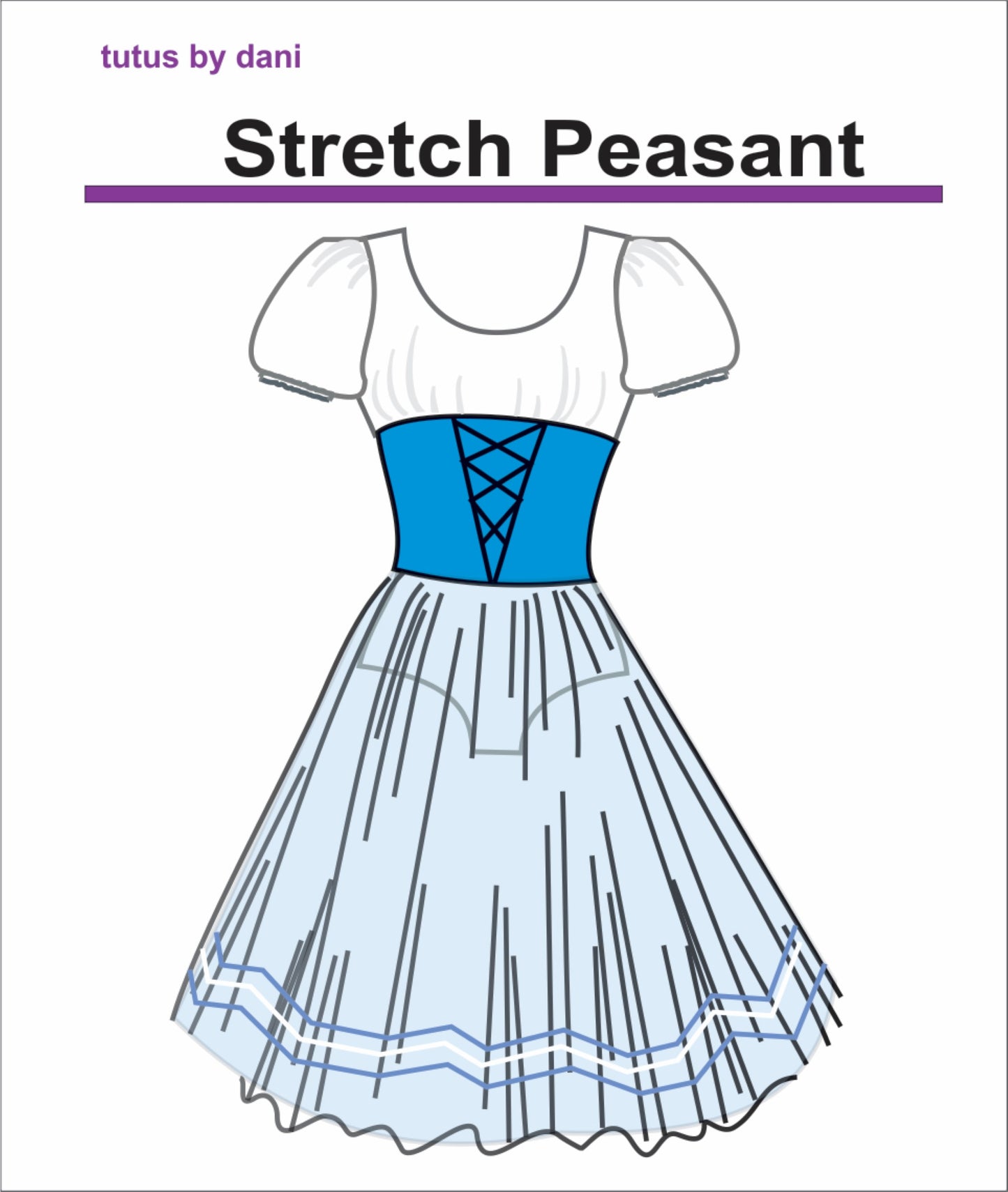 Stretch Peasant Romantic tutu dress, by Tutus By Dani