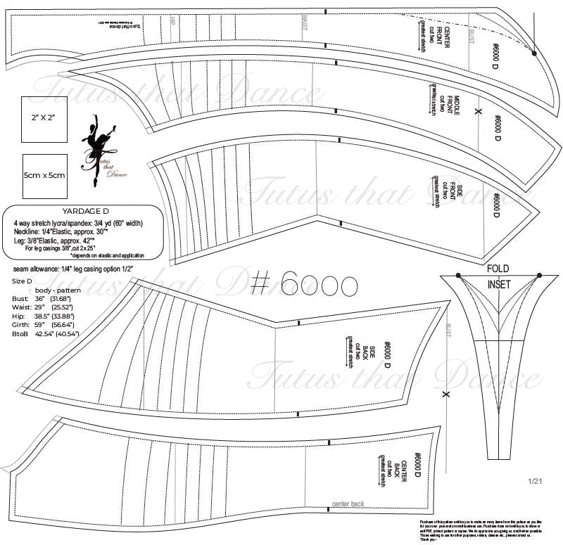 #6000 Stretch Tutu Pattern